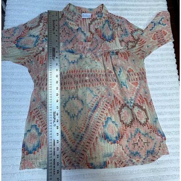 Anthropologie Dolan Women's Mesilla Top Southwestern Aztec Blouse Multi Medium - Picture 4 of 8